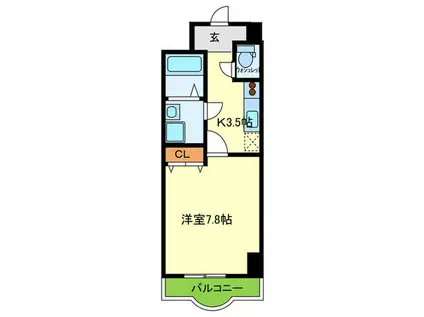 ルミエール八尾駅前(1K/5階)の間取り写真