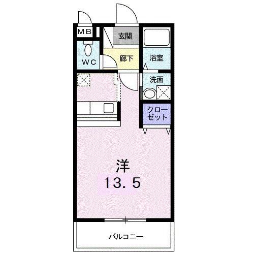 インター久留米SUR(ワンルーム/4階)の間取り写真