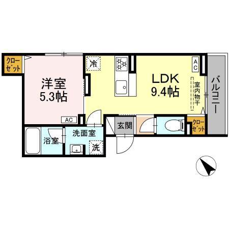 セレスティア堀切II II(1LDK/2階)の間取り写真