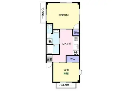 ジョイフラット(2DK/3階)の間取り写真