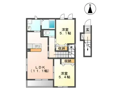 EARTH GARDEN II(2LDK/2階)の間取り写真