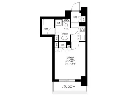 ファミール芝公園グランスイート ラ・ヴィル(1K/2階)の間取り写真