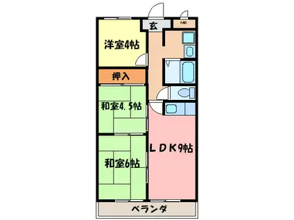 マーベラス泉ヶ丘II(3LDK/3階)の間取り写真