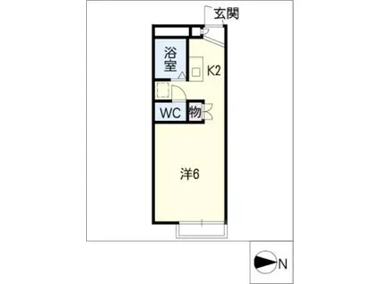 ALEGRIA(1K/2階)の間取り写真
