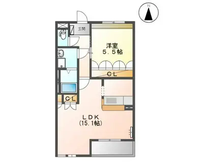 マーキュリーパレス(1LDK/2階)の間取り写真