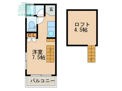 アネモスハイツ(ワンルーム/2階)の間取り写真