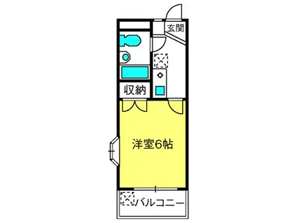 ピアレス大宮(1K/2階)の間取り写真