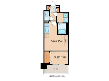 メルベージュ布施(1DK/4階)の間取り写真