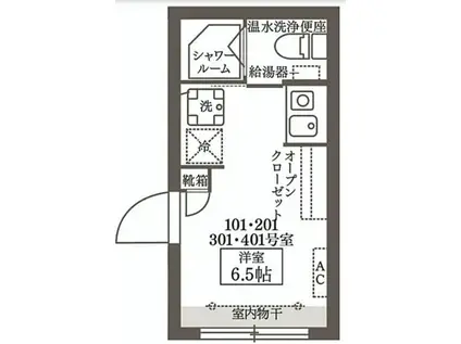 COCOCUBE高円寺II(ワンルーム/1階)の間取り写真