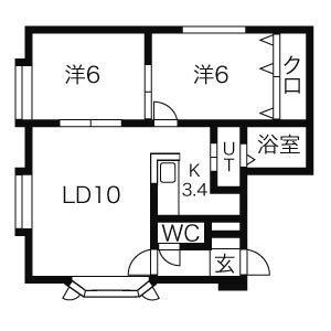 ルミエールスハラ奥沢(2LDK/2階)の間取り写真