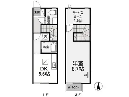 グリーンコート壱番館(1DK/1階)の間取り写真