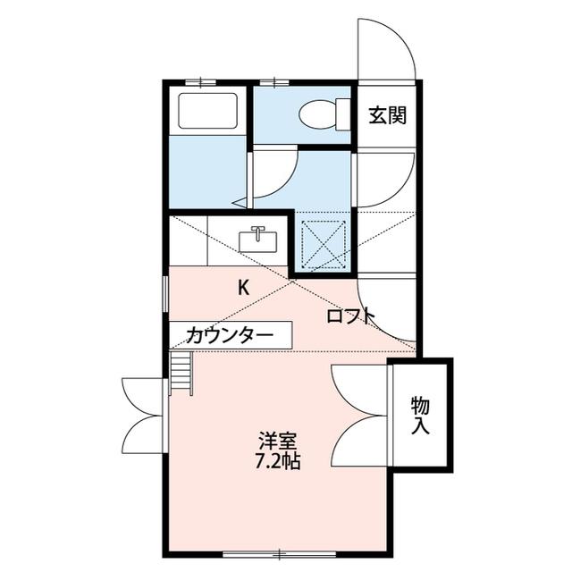 クレセントラネージュ(ワンルーム/2階)の間取り写真