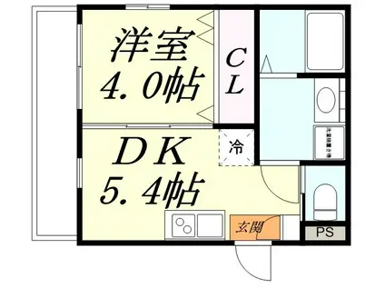 YM8LINO(1DK/1階)の間取り写真