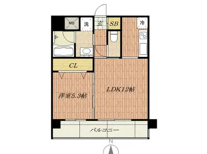 ボンヌレコルト(1LDK/1階)の間取り写真