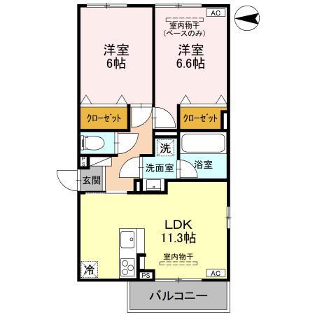 DR相木CORAZON(2LDK/2階)の間取り写真