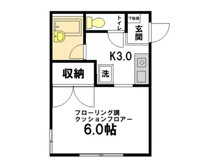 ジュネスA(1K/1階)の間取り写真