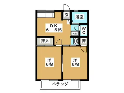 シティハイムなかむら(2DK/2階)の間取り写真