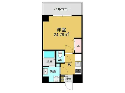 PARK CUBE(1K/4階)の間取り写真