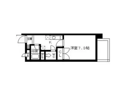 ラピアス吹上(1K/3階)の間取り写真