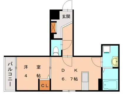 エンファースト和白駅前(1LDK/3階)の間取り写真