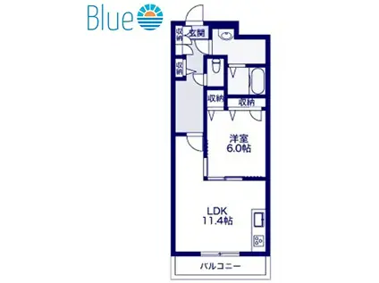 ラ・コリーナ(1LDK/2階)の間取り写真