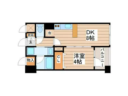 ソフィア宮城野(1DK/3階)の間取り写真