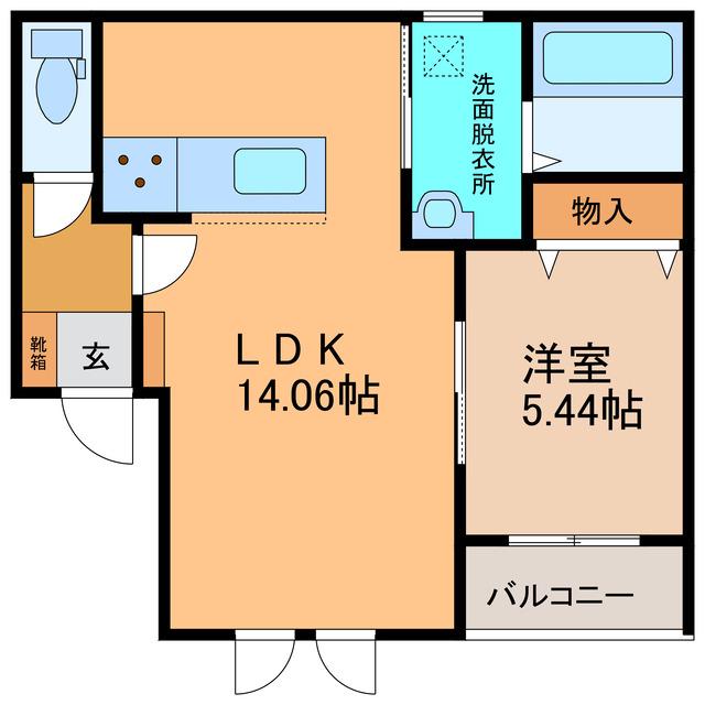 LARISSA(1LDK/1階)の間取り写真