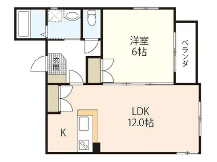 ウイング金屋町ステーションサイド(1LDK/5階)の間取り写真