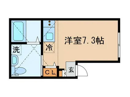 LUNA AZUL(ワンルーム/1階)の間取り写真