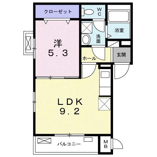 アビテ オヴェスト カンオン(1LDK/3階)の間取り写真