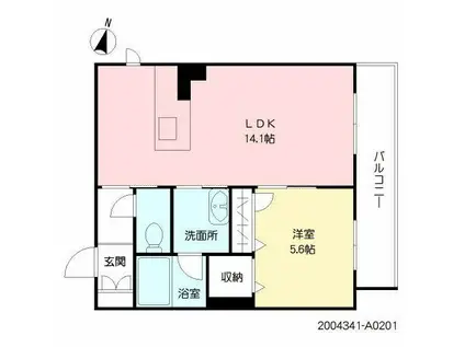 チェルシー(1LDK/1階)の間取り写真