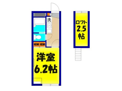 NAGISA(1K/2階)の間取り写真