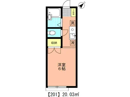 コーポK2(1K/2階)の間取り写真