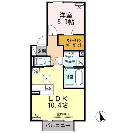 ショコラメゾン・F(1LDK/1階)の間取り写真