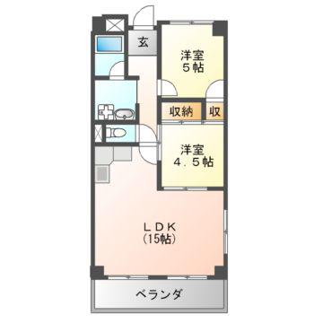 メゾンドール向陽(2LDK/7階)の間取り写真