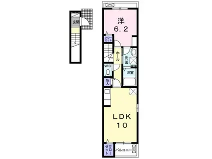 MS薄場II(1LDK/2階)の間取り写真
