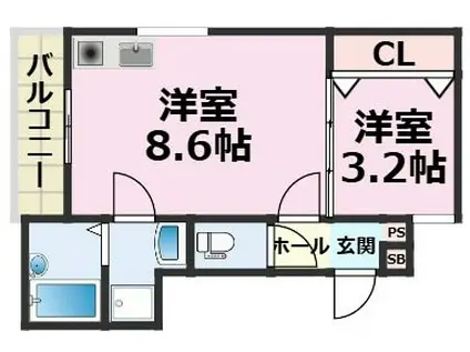 LIGARE(1LDK/3階)の間取り写真