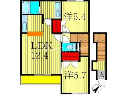 サンモール(2LDK/2階)の間取り写真