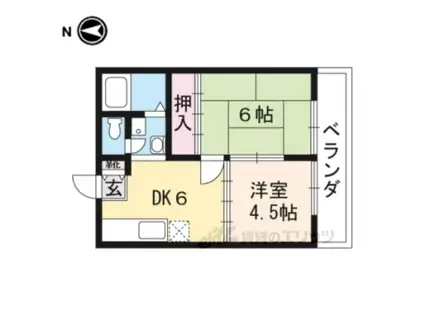 サンハイツ岩倉B(2DK/2階)の間取り写真