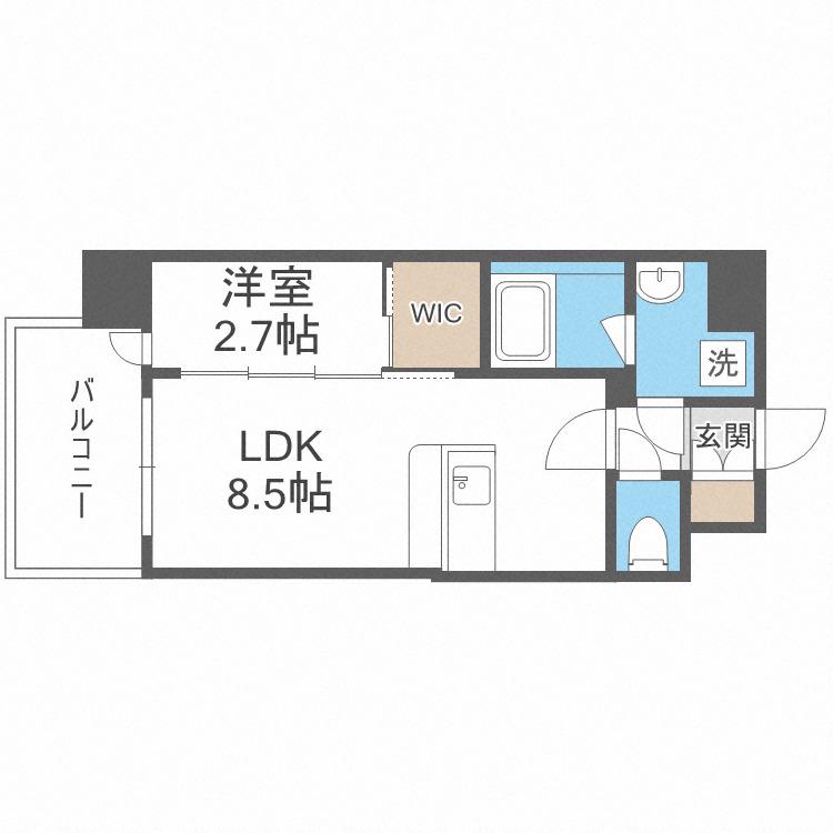 セレニテ福島プリエ(1LDK/9階)の間取り写真