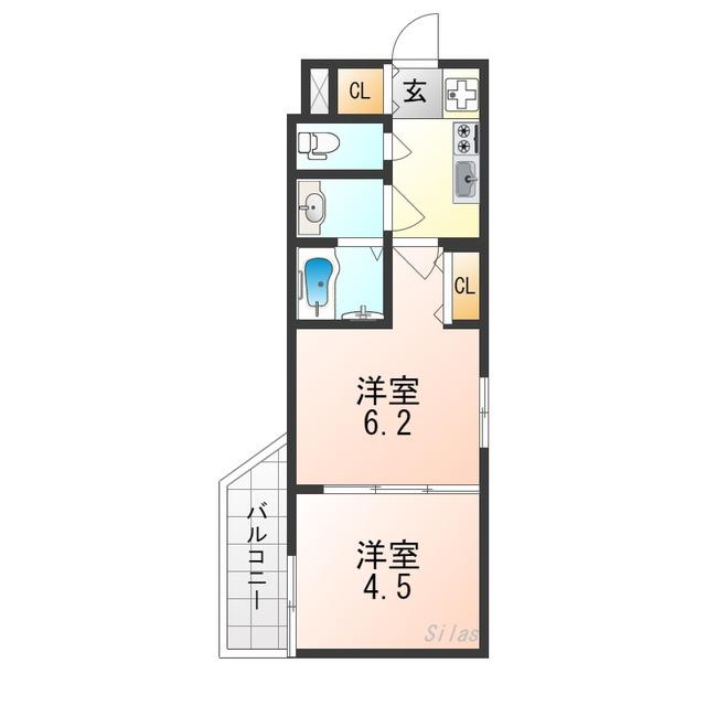 MJC京都西大路(2K/3階)の間取り写真