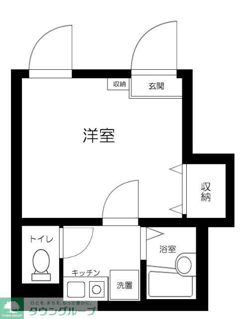 エマノンフラット扇大橋(1K/1階)の間取り写真