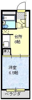 ABLE皆実(1DK/5階)の間取り写真