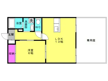 MCOURT B(1LDK/1階)の間取り写真