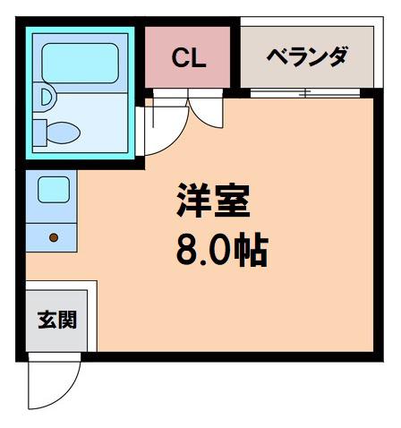 プレステージュ長居(ワンルーム/2階)の間取り写真