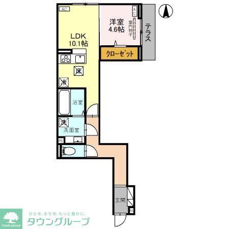 Dアヴァンス高富A棟(1LDK/1階)の間取り写真
