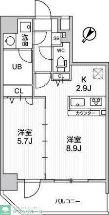 GRACIA PLACE OSHIAGE(1LDK/3階)の間取り写真