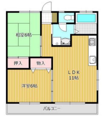 ピュアハイツB(2LDK/1階)の間取り写真
