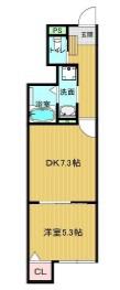 NATURAL PLAN(1DK/1階)の間取り写真
