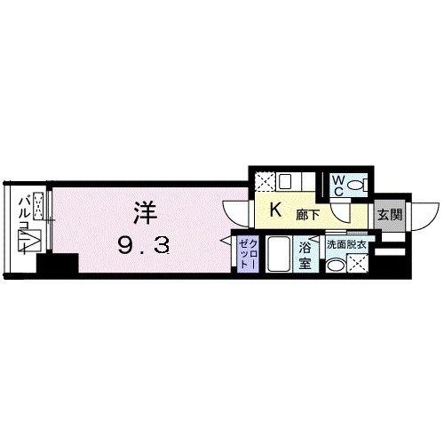 ウエストサイド中山道(1K/11階)の間取り写真